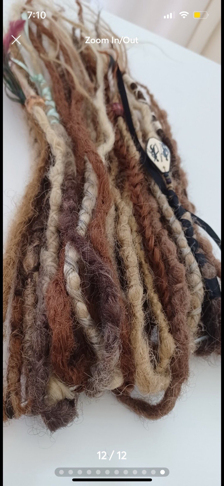Dreadlock Hair Extension crochet handmade bohemian browns double ended dread set