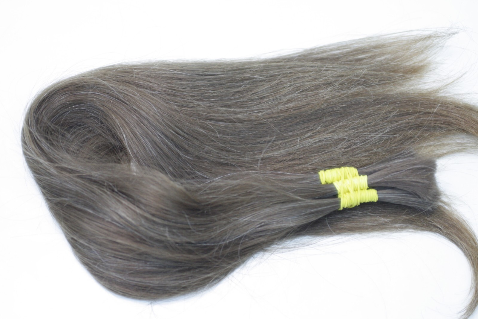 LUX with GRAY THIN Natural Ukrainian Slavic Hair Extension 55cm/21,7″ 73gr/2,6oz