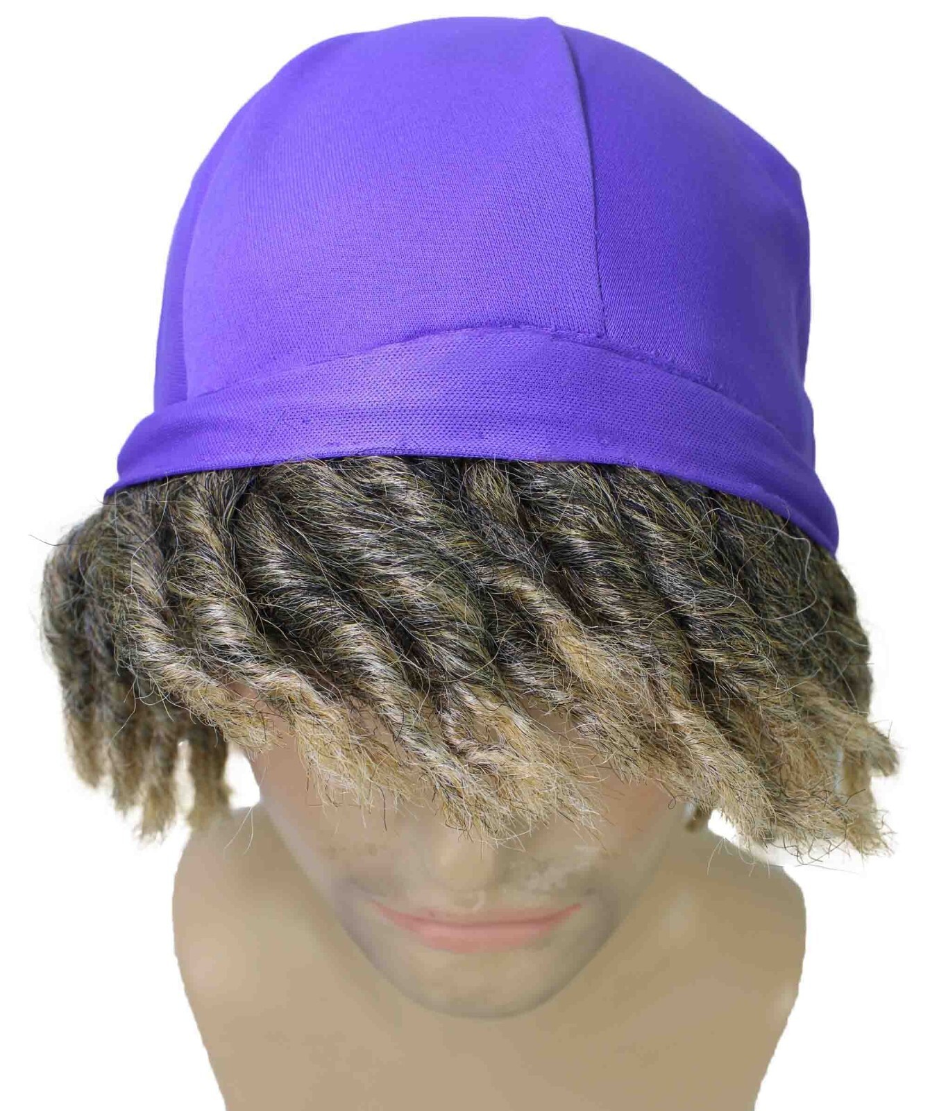 Adult Men’s Animated Movie Explorer Teenage Son Mix-grey Dreadlock Wig with Hat
