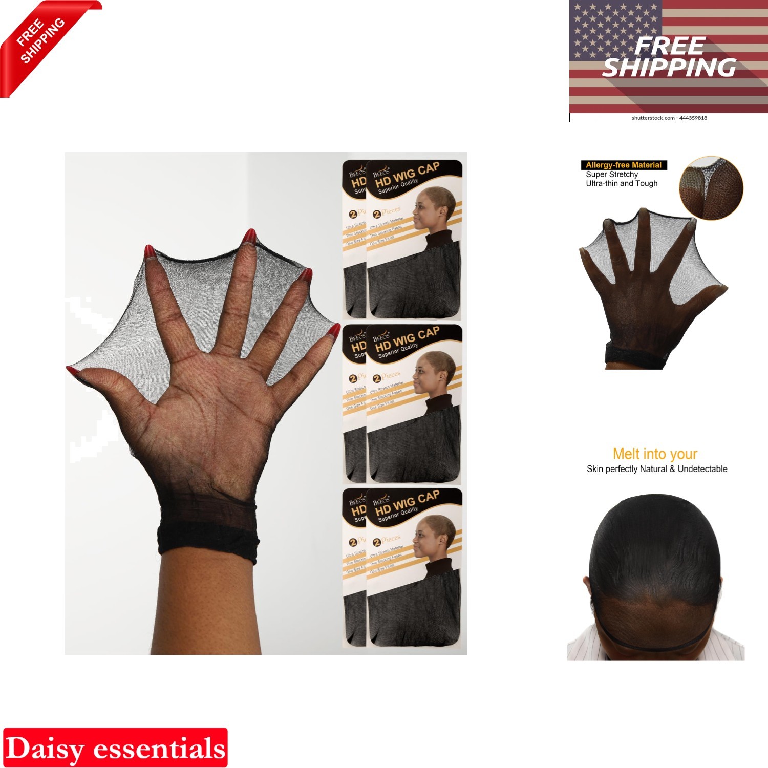 Black HD Wig Cap 12 Pack Ultra Thin Breathable Stretchy Silicone for Lace Fro…