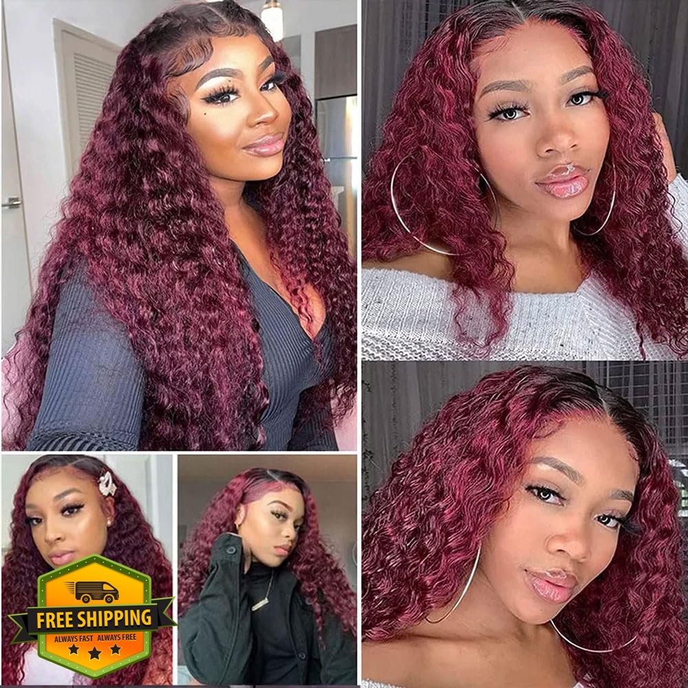 Raivide Hair Bundles 26 Inch Burgundy Wine Red #1B99JWT