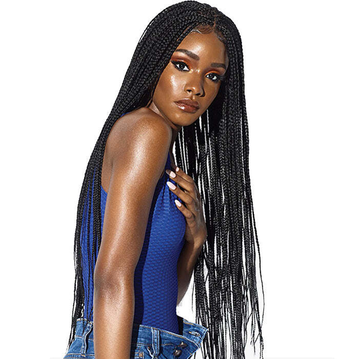 Sensationnel Cloud 9 Ruwa Synthetic 4×4 Swiss Lace Front Wig – BOX BRAID 36″