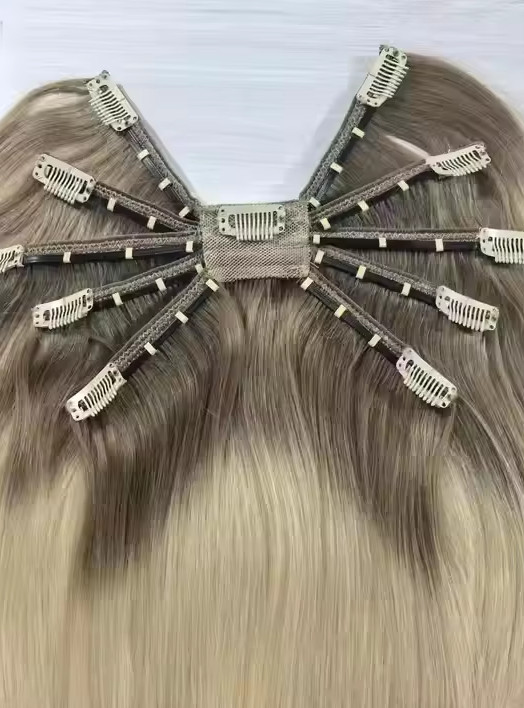 Customize Spider Seamless Octopus Clip in Hair Butterfly Clip in Wefts Topper