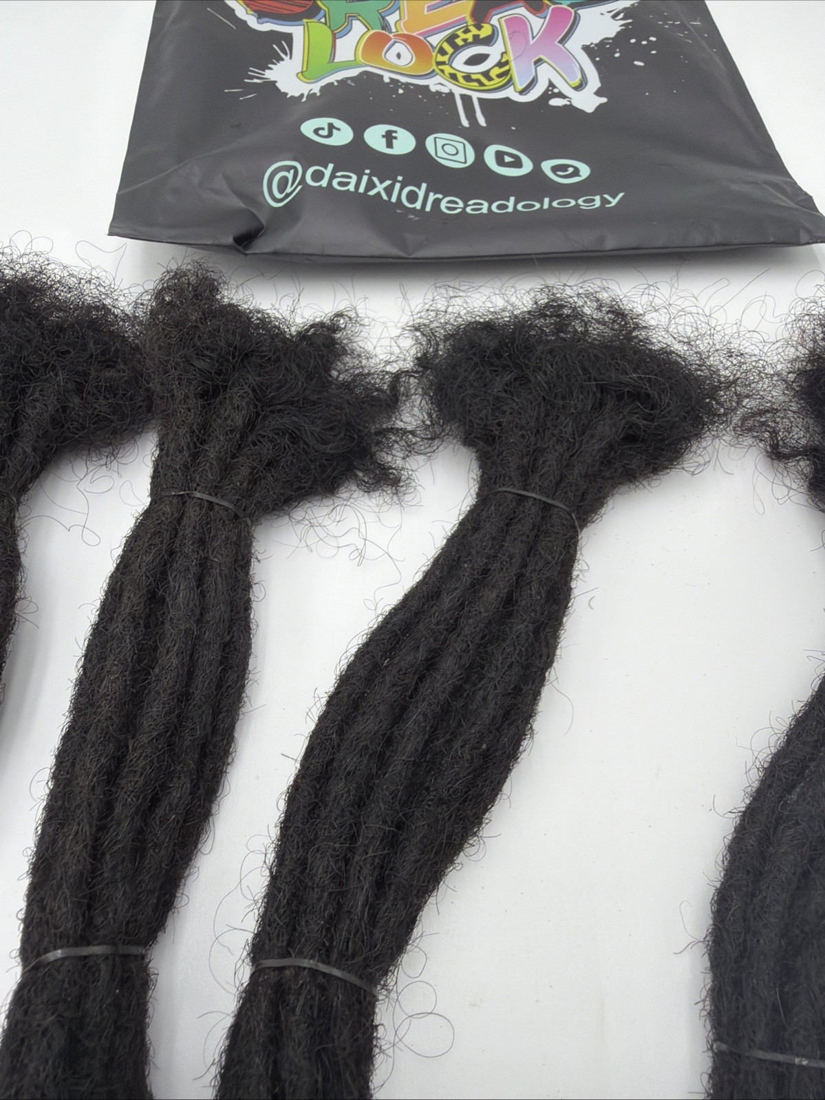 DAIXI 10″ Human Hair Dreadlock Extensions 40 Strands 0.6cm Handmade