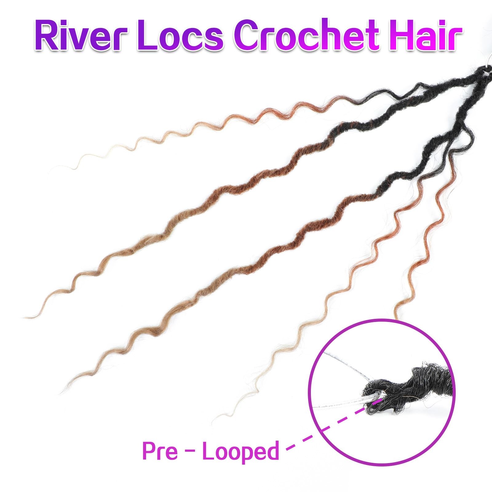 Ameli Goddess Locs Crochet Hair 8Packs River Fauxs Locs Crochet Hair For Black