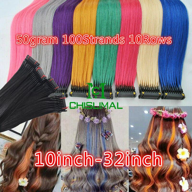 black brown blonde 6D Micro Hair Extensions Remy Hair 50gram 100Strands 10Rows
