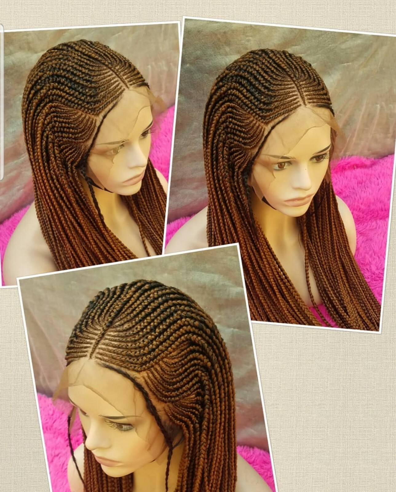 Braided wig: Handmade Braids Cornrows wig,PRE-ORDER ONLY.2-3WEEKS. Location USA