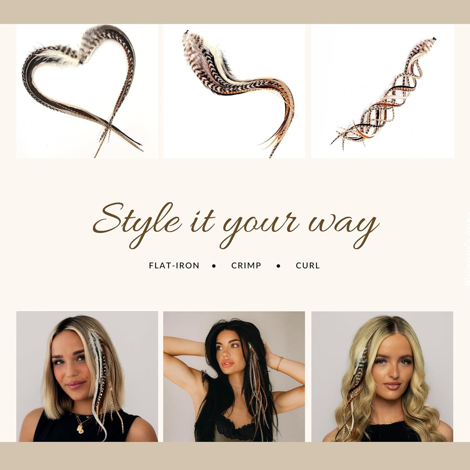 Real Rooster Feather Hair Extensions – 15 Pack