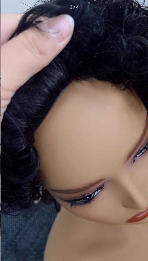 6 Inch Pixie Cut 13×1 Lace Front Wig 100% Human Hair Curly Wig 150%/180% Density