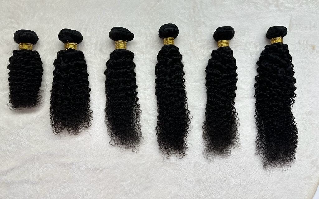 Natural Black Curly Brazilian Virgin Human Hair 8″- 22″