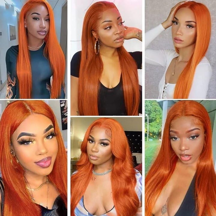 Qeuope Orange Straight Bundles Color 350 Human Hair Bundles 22 24 26 Inch 8A