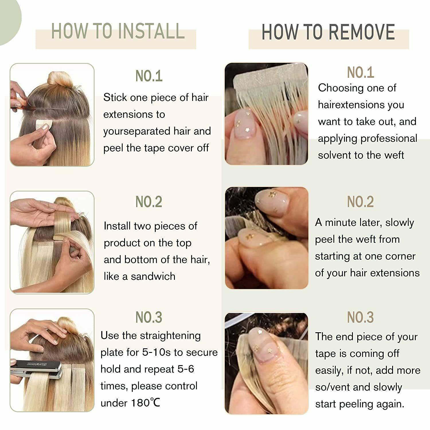 Tape in Hair Extensions Real Human Hair Seamless Skin Weft Balayage Blonde Hair