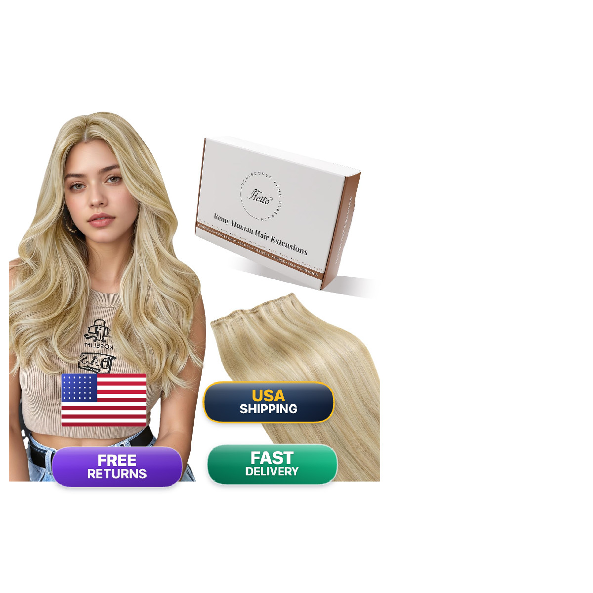 Hetto Weft Hair Extensions Human Hair Dark Ash Highlight – Sew In For