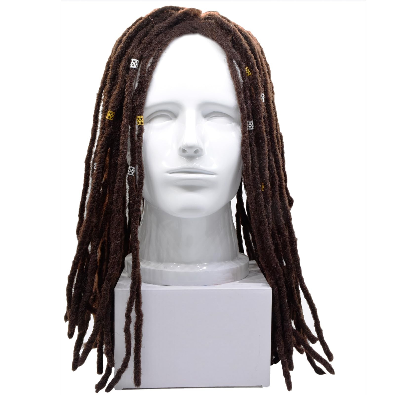 Handmade Synthetic Cosplay Dreadlocks Wig for Men & Women – Long Brown & Black D