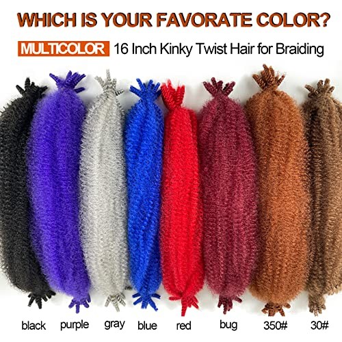 Marley Twist Braiding Hair 16 Inch Springy Afro Twist 16 Inch (Pack of 3) Black