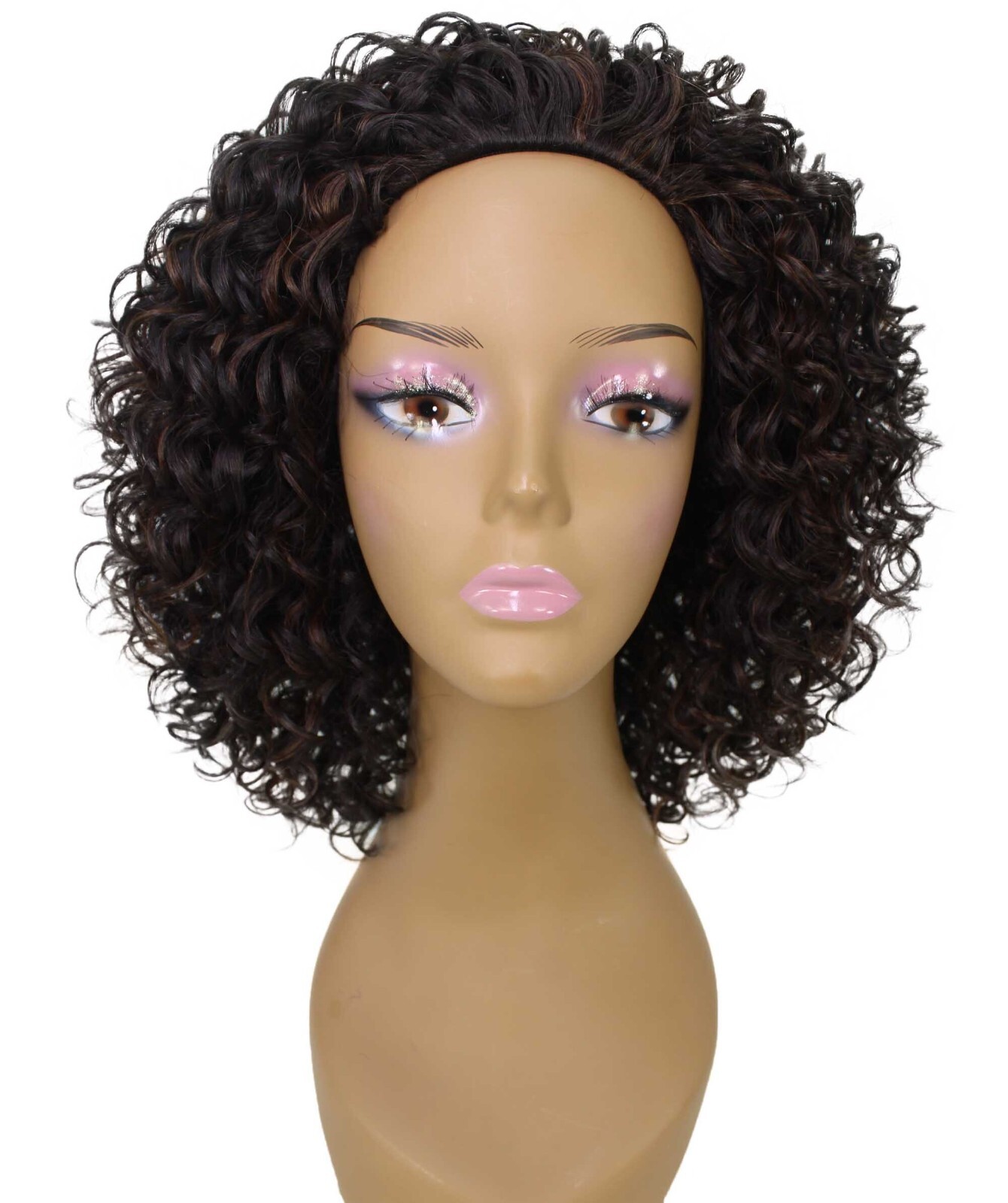 LUXLUXE Vale Curly Layered 13.5 in Long Half Wig No Lace Multiple Color,BH-0007