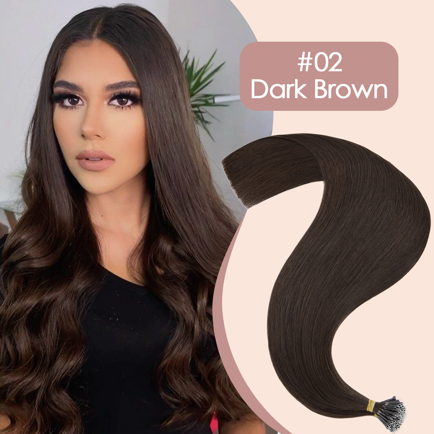 CLEARANCE Nano Ring 100% Remy Human Hair Extensions Loop Micro Beads Thick 50PCS