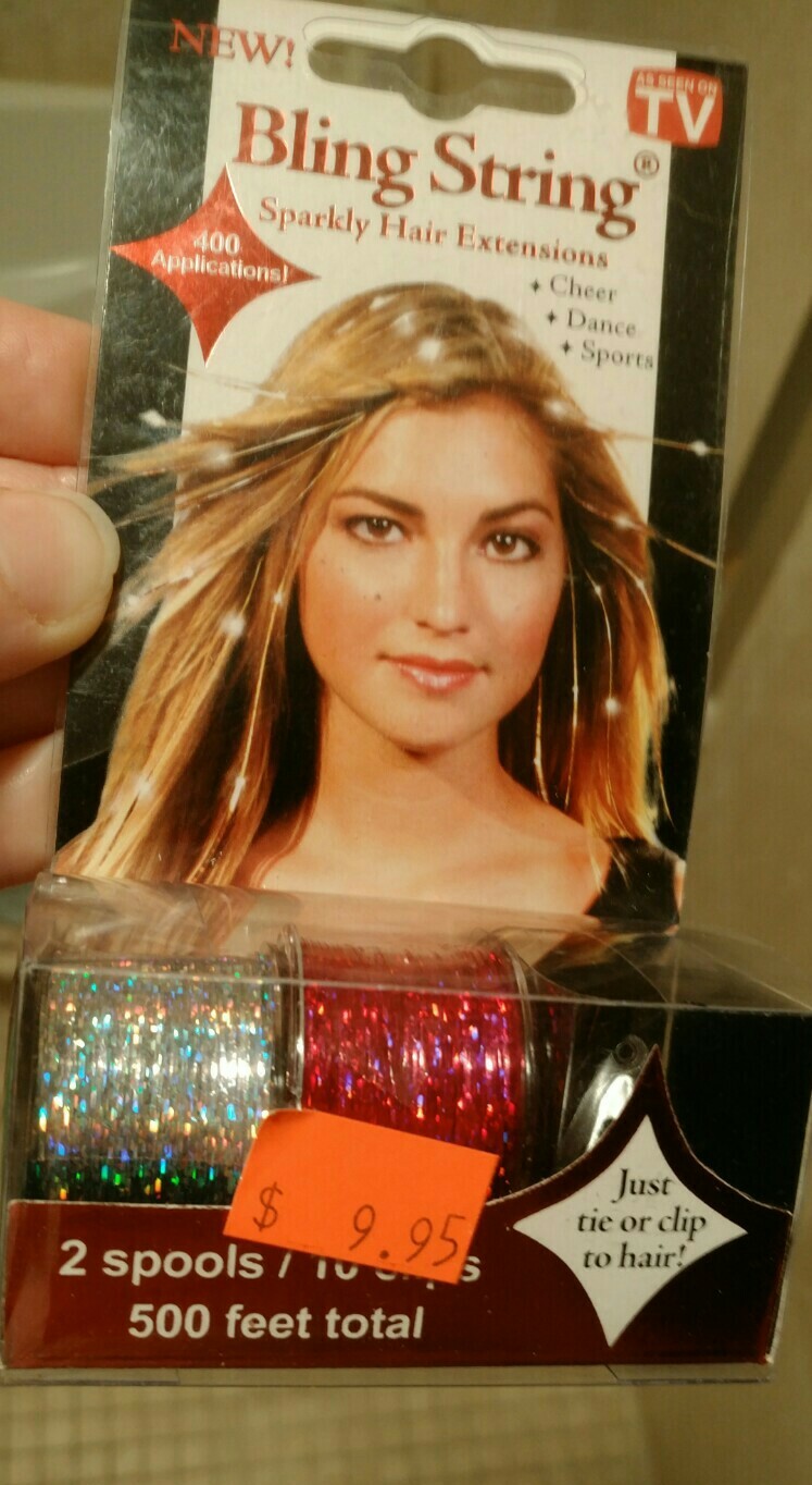 As seen on TV Bling String Sparkly Hair Extension 500 feet wedding dance sports