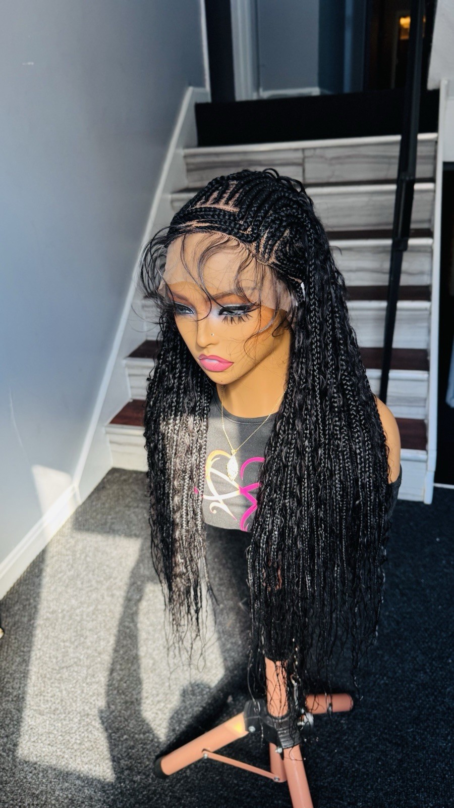 Full Lace Cornrow Boho Braided Wig