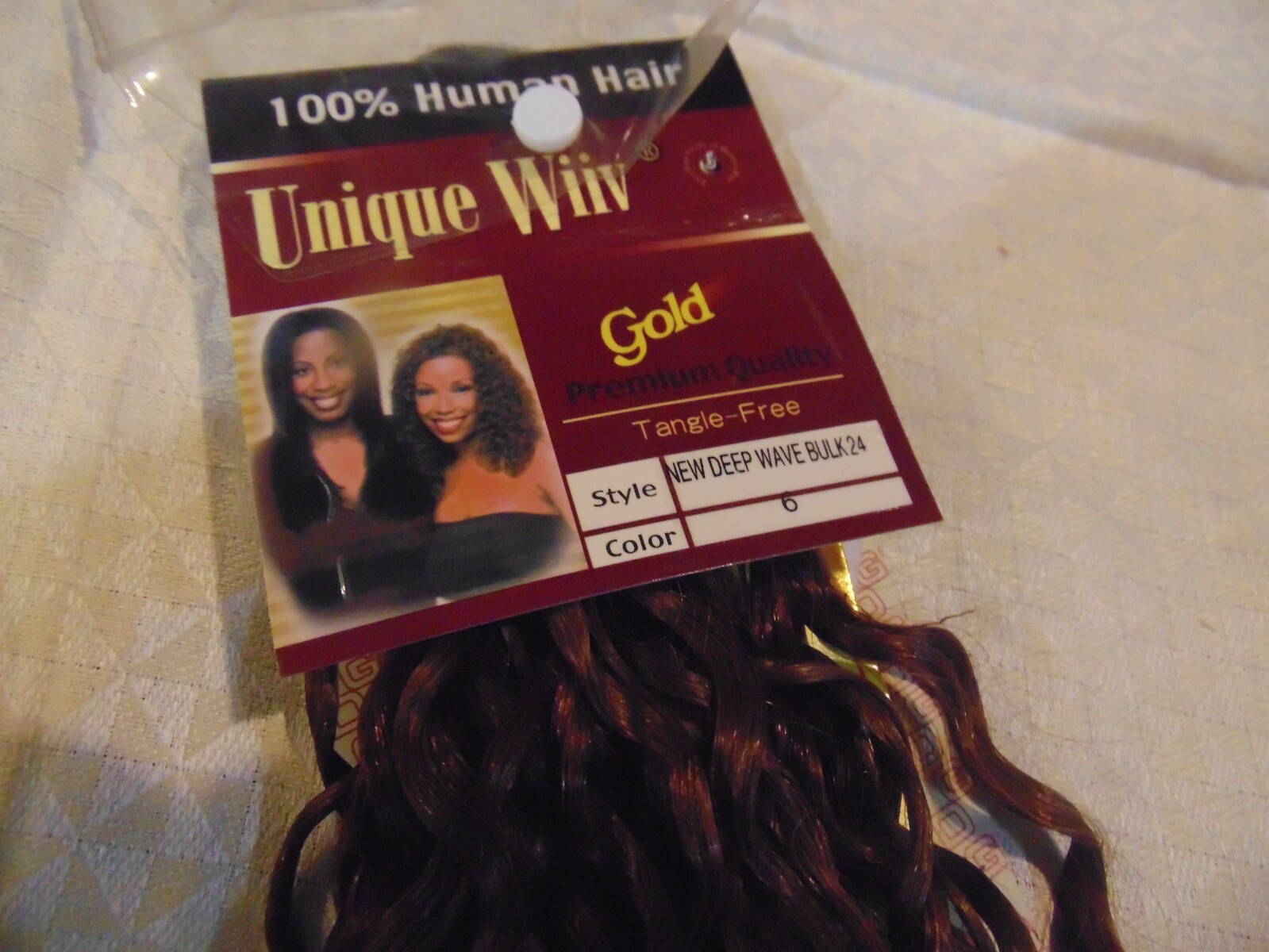 2 Pack Unique Wiiv 100% Human Hair New Deep Wave Bulk 24″ Color 6 (4Bundles)