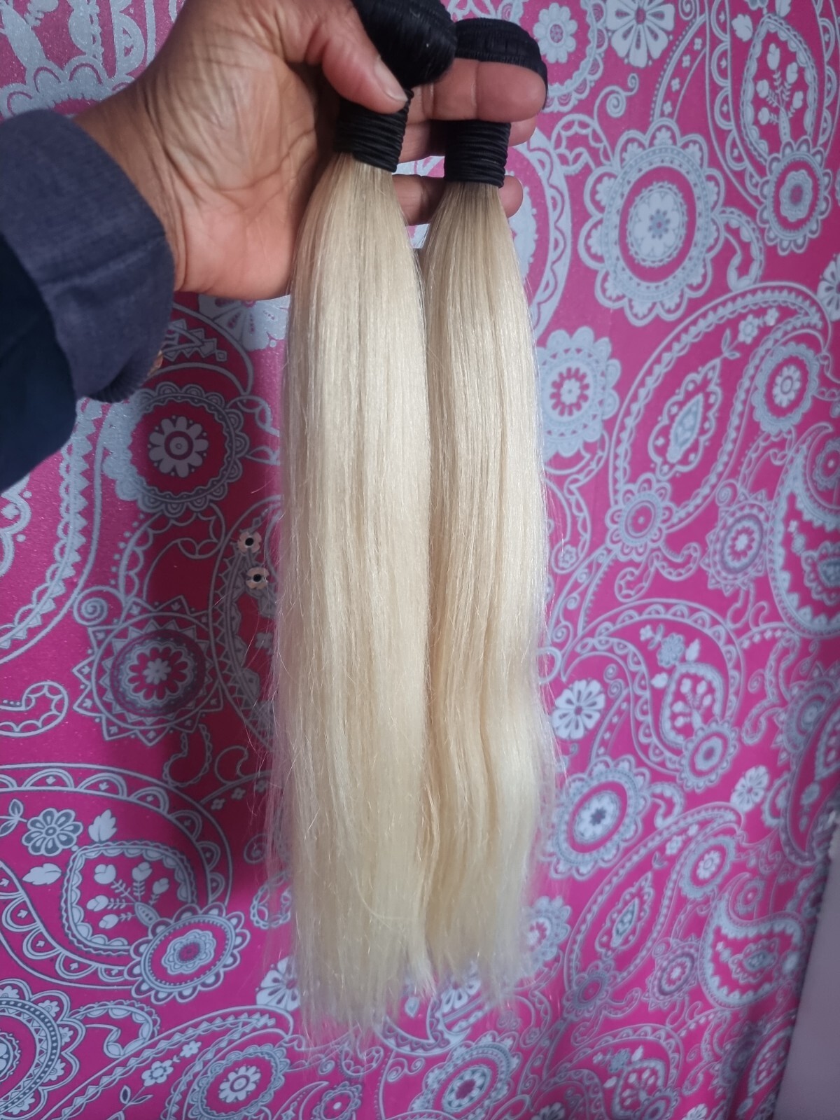 12A 2BUNDLE REAL PERUVIAN OMBRE SILKY STRAIGHT HAIR 2TONE 1b/613# 200g 20+20INCH