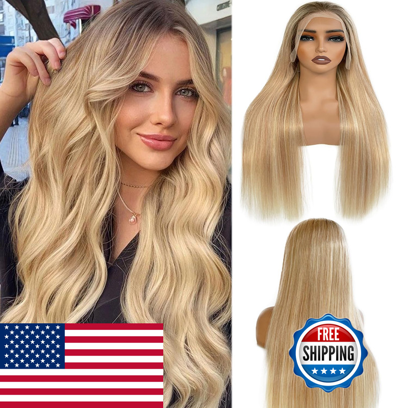 Benafee Blonde Highlight Wig Human Hair Wear And Go Glueless 13X4 Hd Lace
