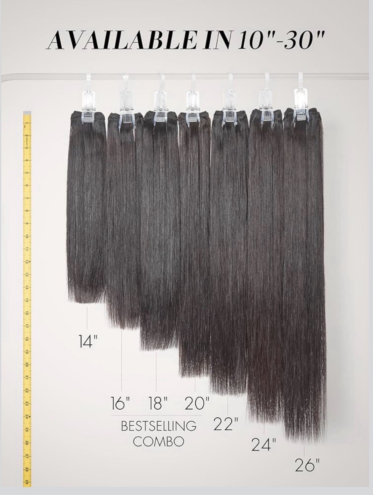 LUVME Human Hair Bundle 16 Inch Straight, 100% Virgin Unprocessed 15A Grade