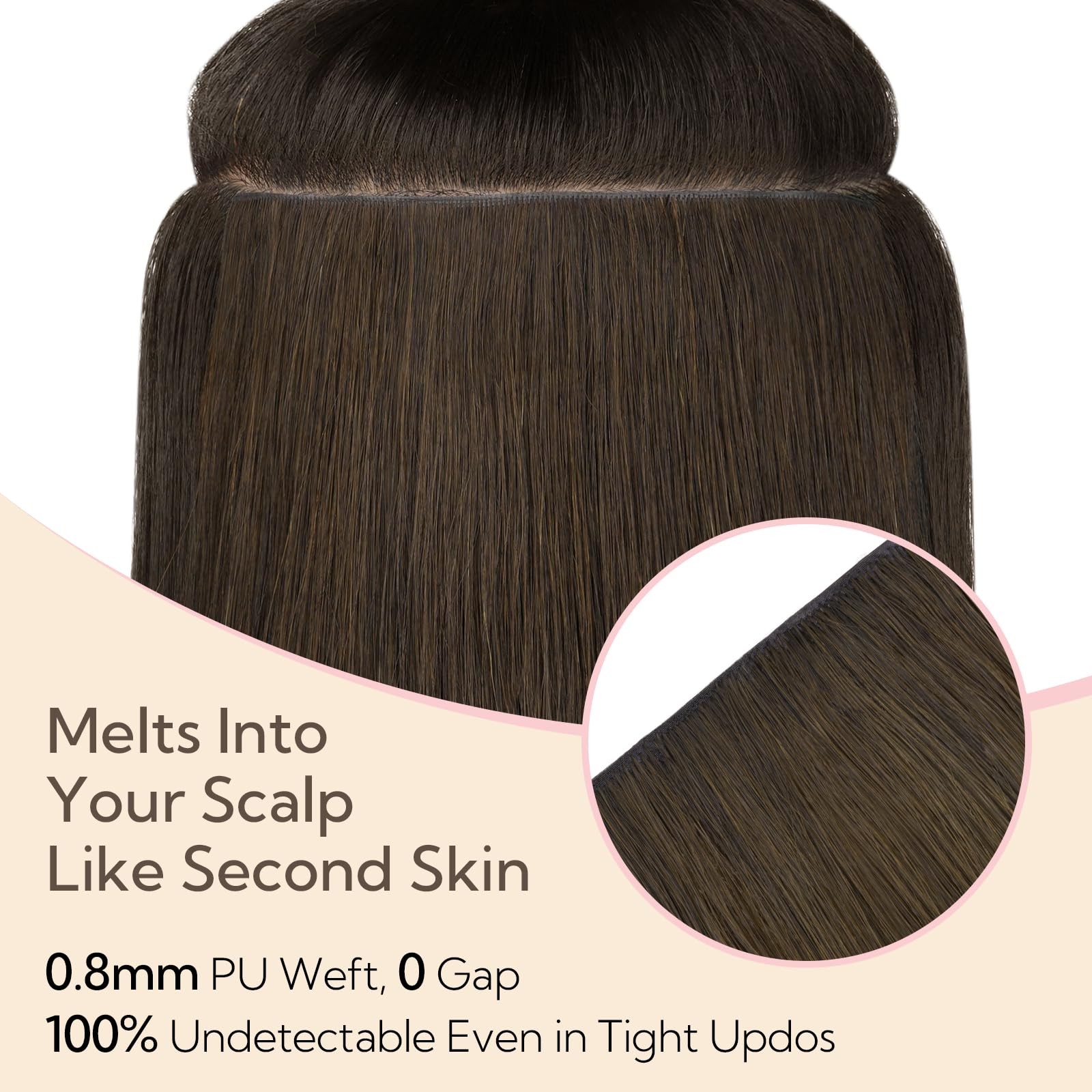 Hotbanana Invisi Edge Clip In Hair Extensions 14Inch 100G 4Pcs Injected