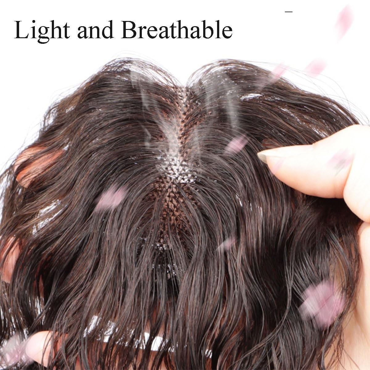 10″Fluffy Curly Wavy Hair Bangs Clip in Real Human Hair Topper Wiglet for Women