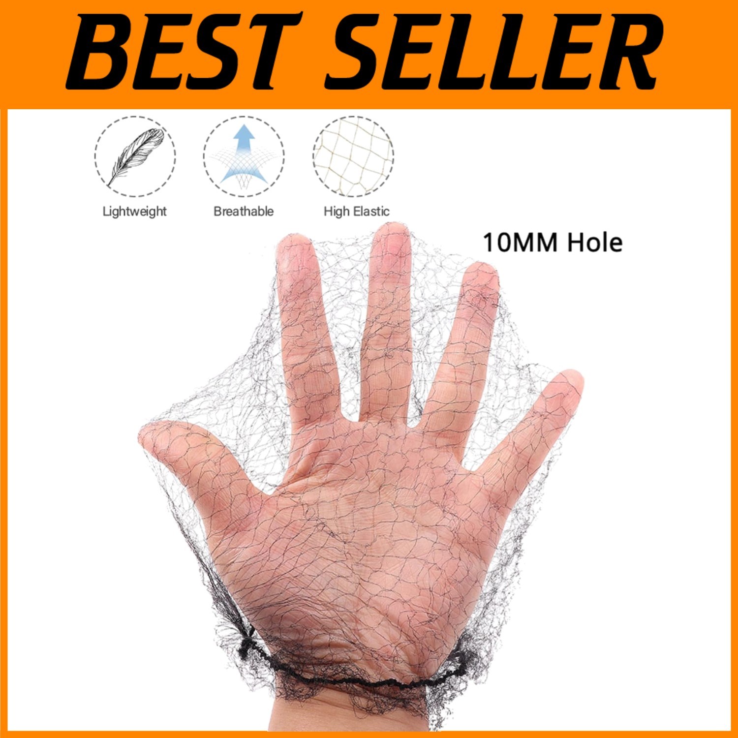 Disposable Black Hair Nets, Invisible & Lightweight, 100 Pcs