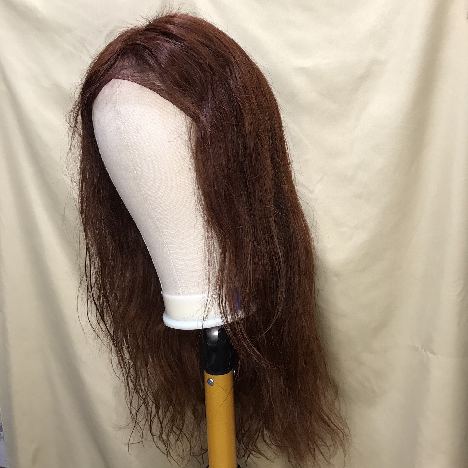 22Inch 13×4 Lace Front 33 Auburn Brown Wig Brazilian Remy Human Hair Straight
