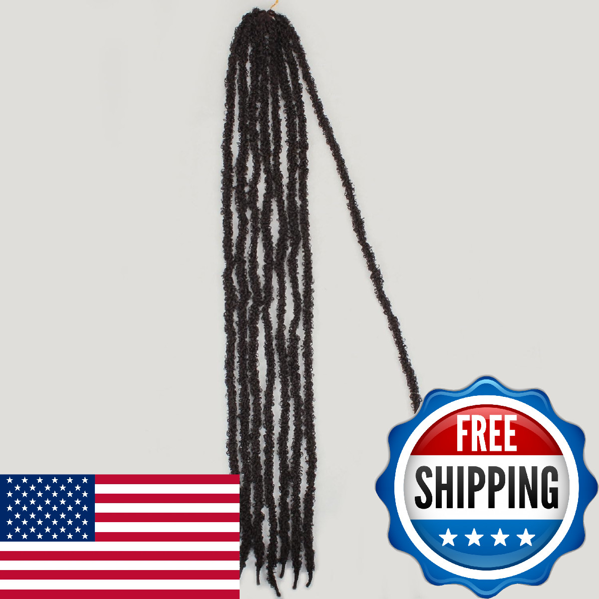 36 Inch Distressed Butterfly Locs Crochet Hair, 8 Packs Pre Looped Thick Distres