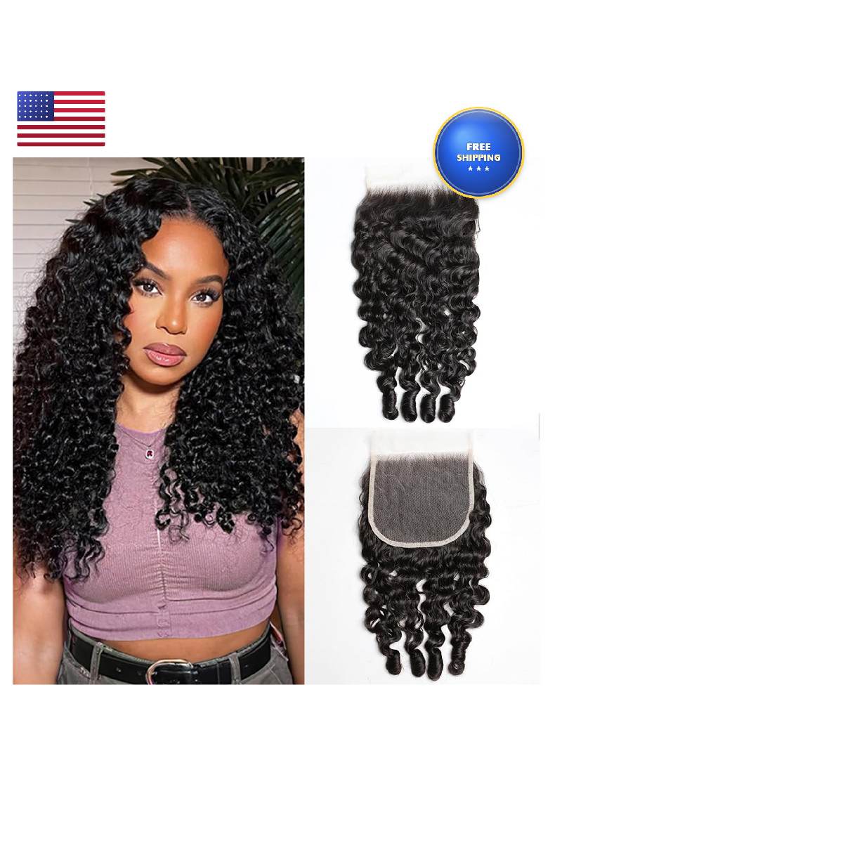 Lemoda 5X5 Burmese Curly Closure Hd Transparent 5X5 Lace Closure 15A Virgin
