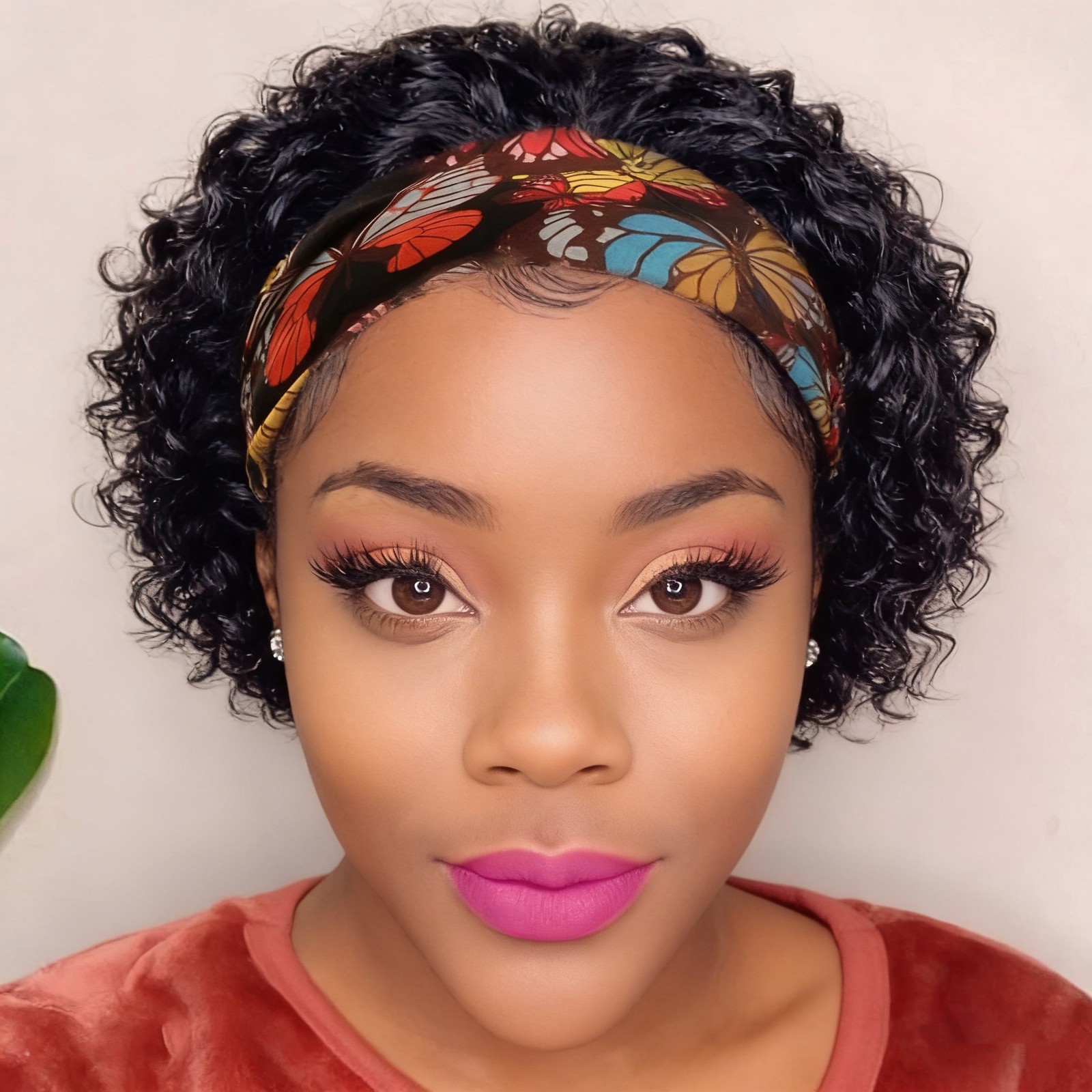 Short Curly Headband Wig 100% Human Hair Pixie Cut Wigs for Black Women Daily