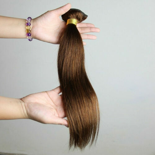 PERUVIAN VIRGIN HUMAN HAIR COLOUR 4# CHESTNUT BROWN STRAIGHT 12 TO 32INCHES 100g