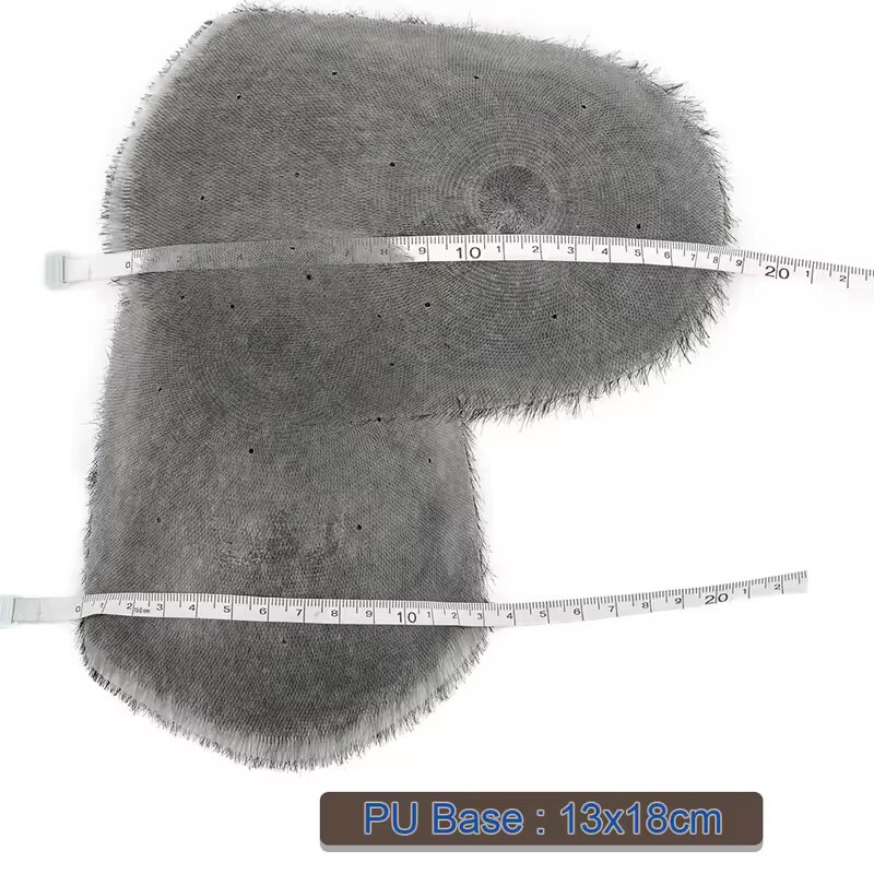 Mens Toupee Hairpiece PU Remy Hair System Replacement Buzz Cut Short Hair Wigs L