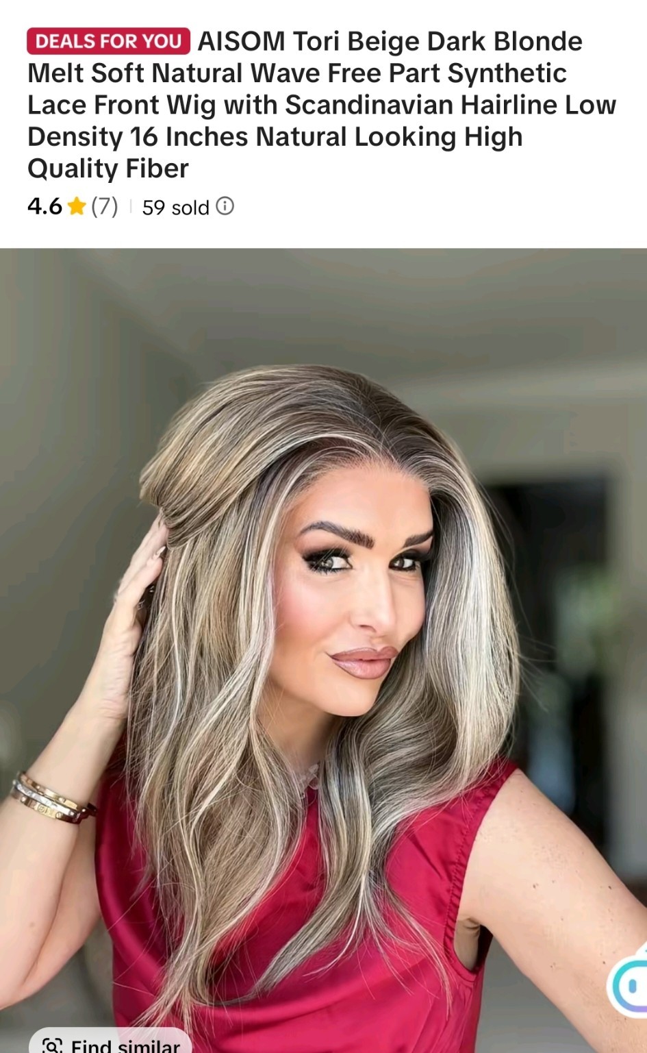 Aisom Tori Dark Blonde Melt Glueless Free-Part 16 Inches