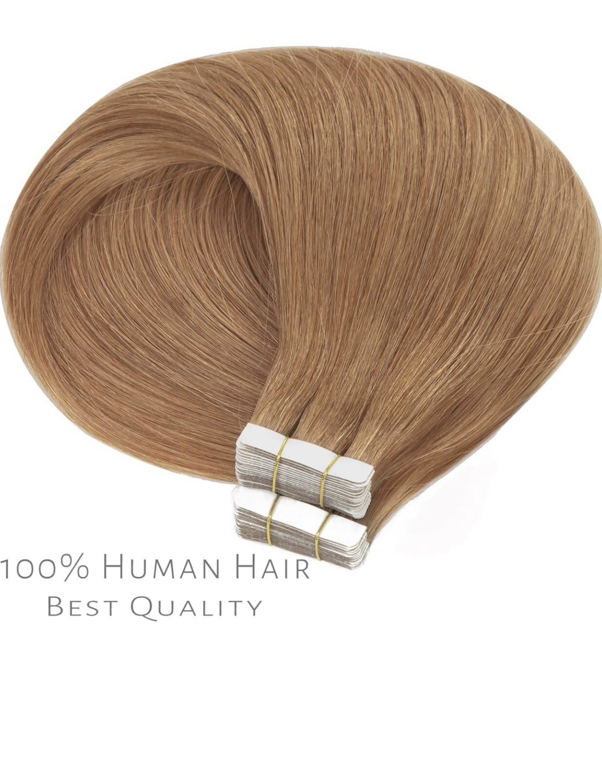 Lacer seamless Remy tape in human Hair Extensions auburn blond 16” straight