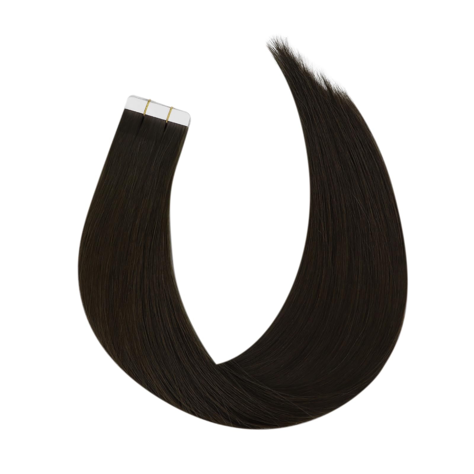 Full Shine Dark Brown Tape In Hair Extensions Double Sided Tape 25Gram 10Pcs