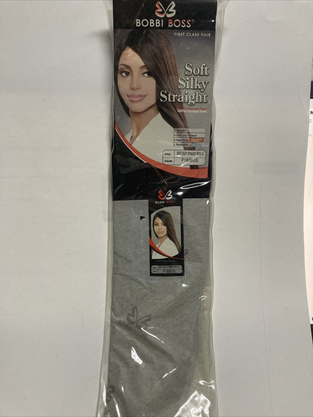 Bobbi Boss 100% Human Hair for Weaving Soft Silky Straight 14″ Color1B/BUR