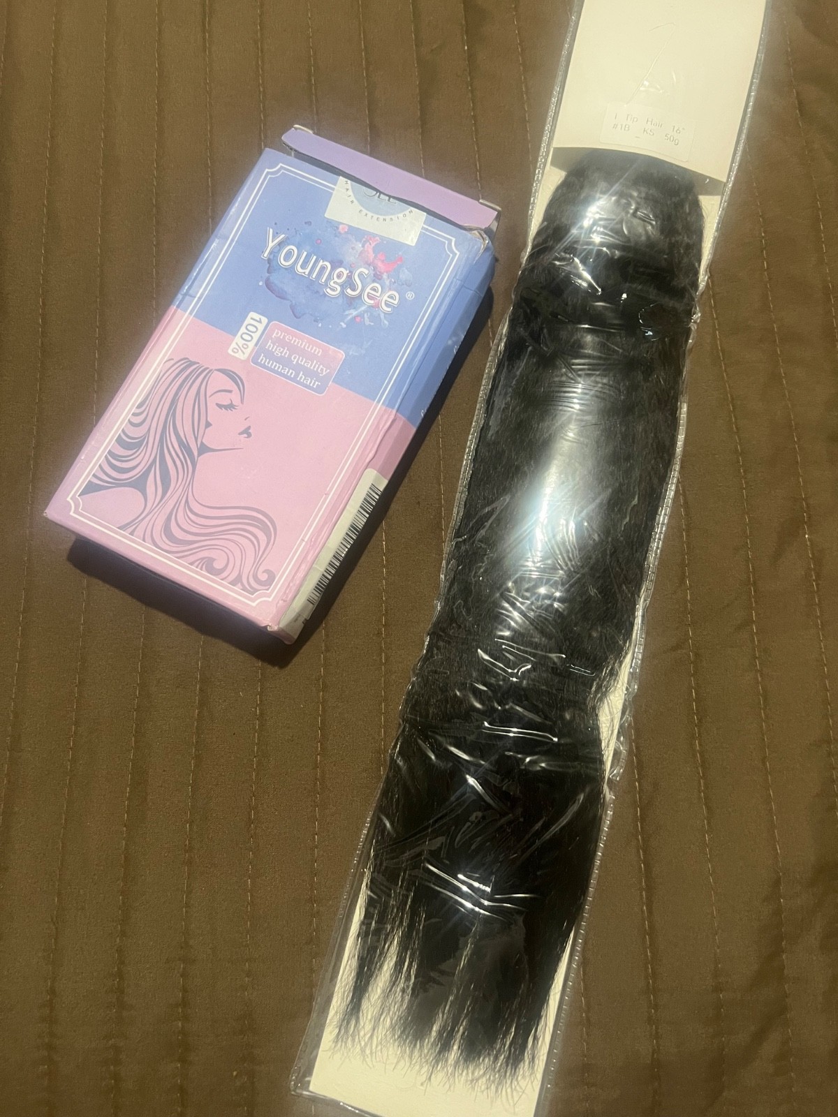 YoungSee Kinky Straight Itip Human Hair Extensions 16In Kinky Itip Hair Extensio