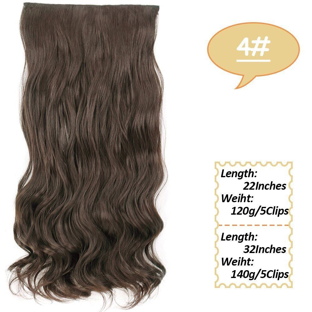 Synthetic Long Wavy 5Clips Hair Extensions 22Inch/32Inch Clip On Hair Extensions