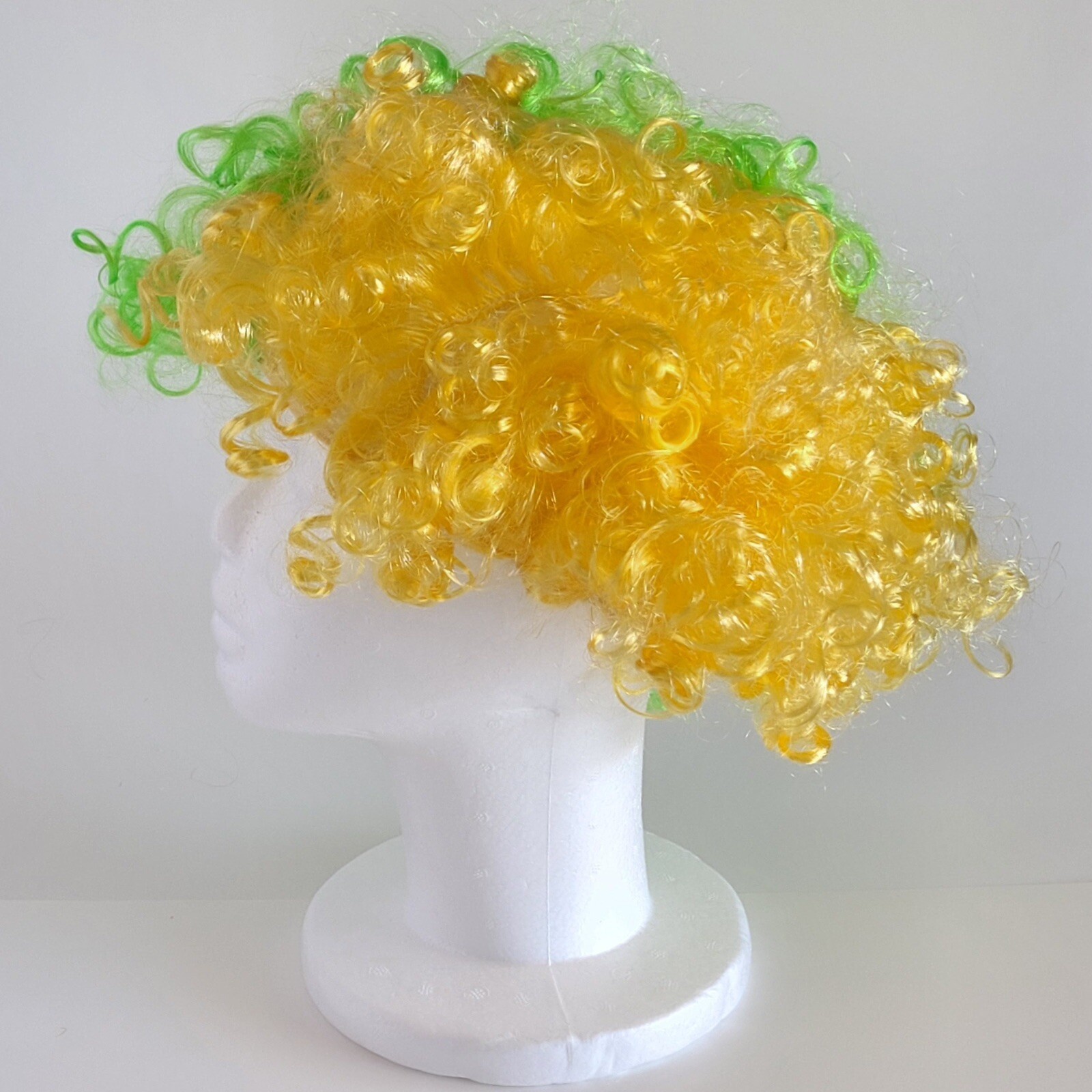 Brasil Brazil Flag-Inspired Jumbo Afro Wig Vibrant Green & Yellow Synthetic New
