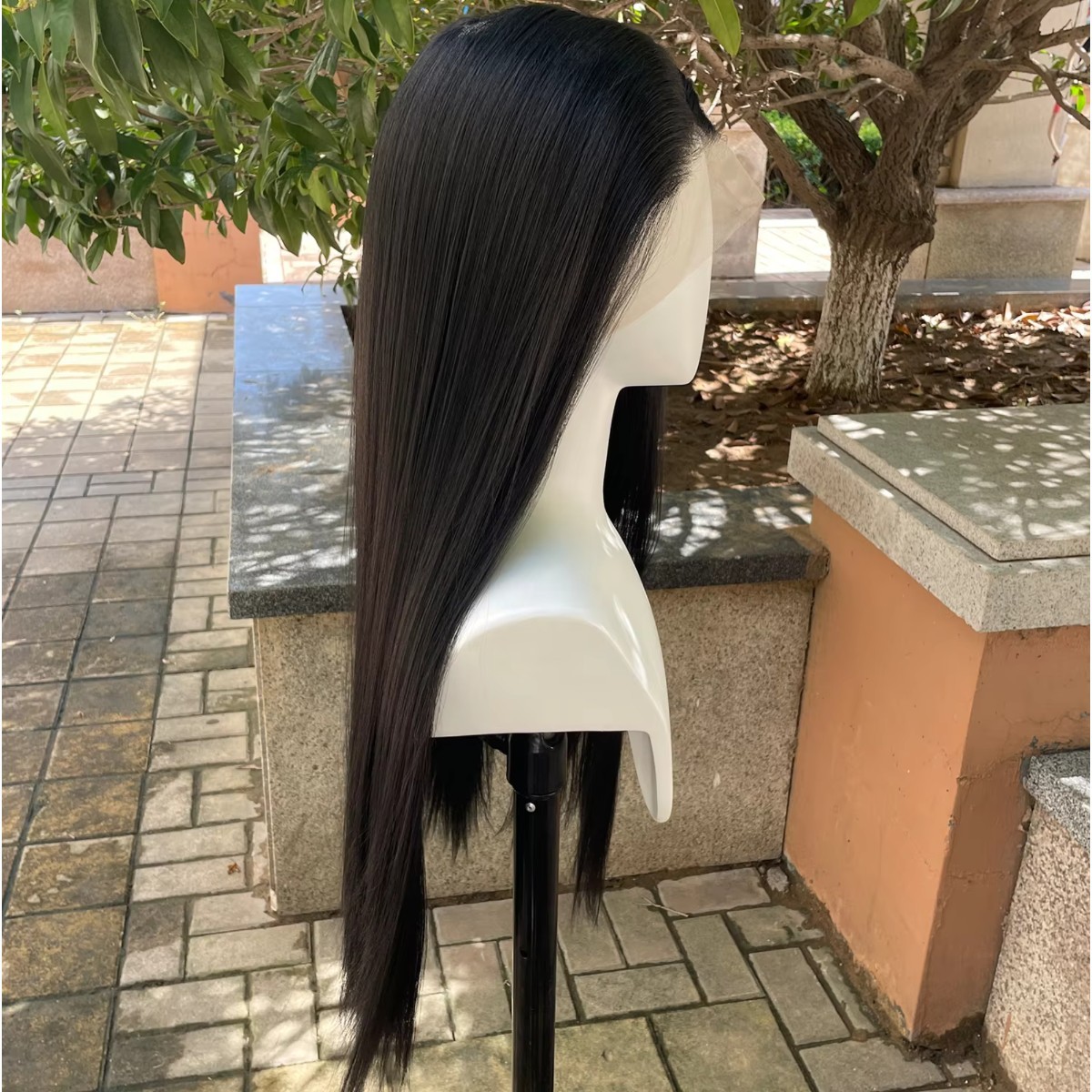 Lace Front Wig Long Straight Off black Heat Resistant Synthetic Hair