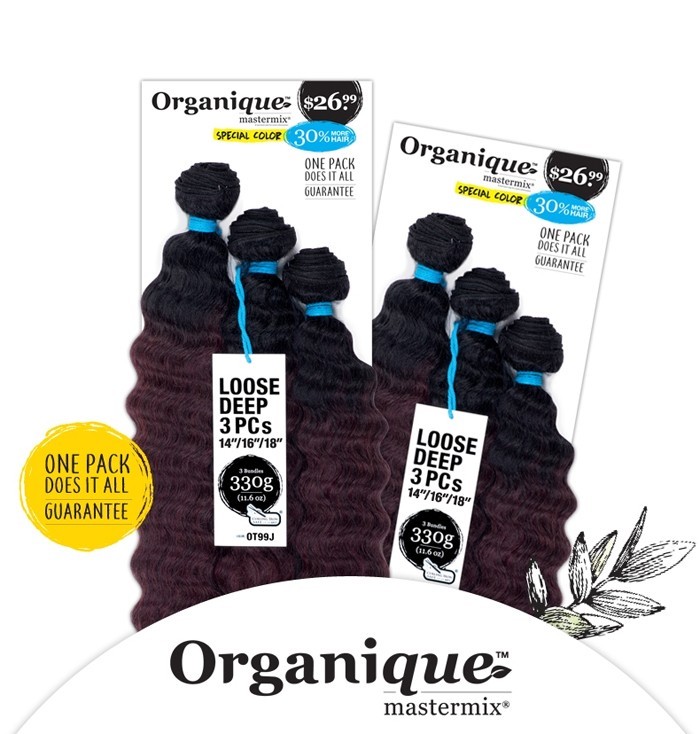 LOOSE DEEP 3PCS – SHAKE-N-GO SYNTHETIC MASTERMIX ORGANIQUE WEAVE EXTENSION