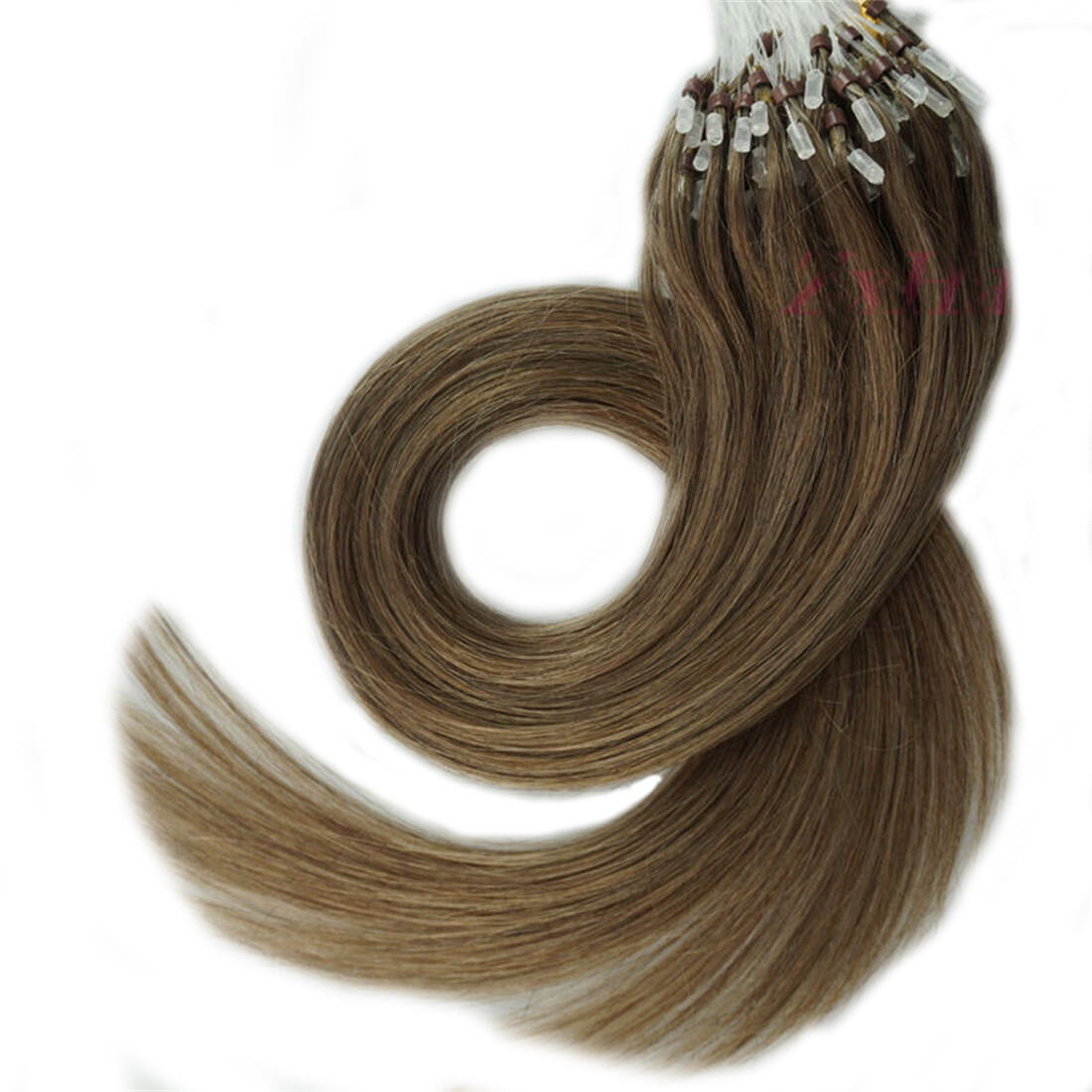 Micro Loop Hair Extensions Micro Slicone Beads Remy Russian Straight Human Hair