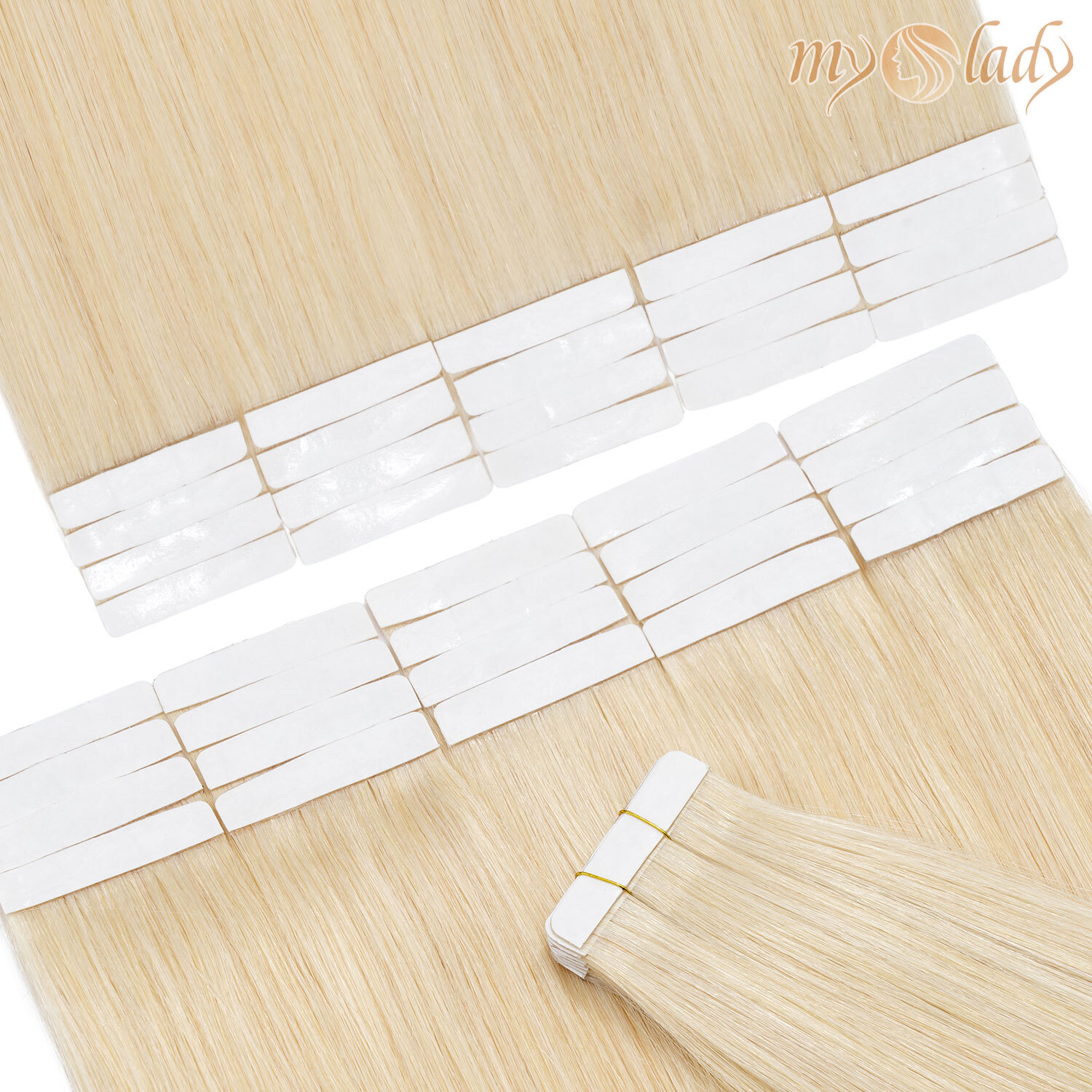 12″-24″ Tape in Hair Extensions Remy Human Hair100G Full Head Straight Highlight
