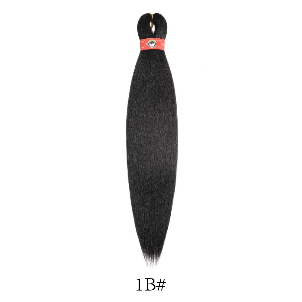 Pre-stretch x-pression hair Ultra braid 3x per pack 52″ color 1b
