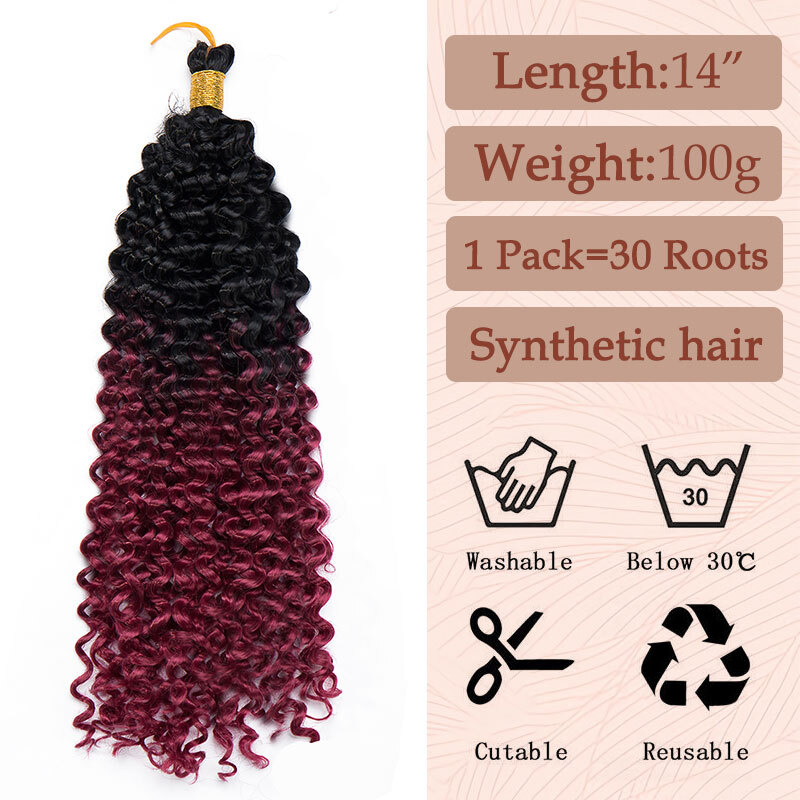 Women Deep Water Wave Crochet Braids Twist Hair Extension Afro Curly Kinky Hair