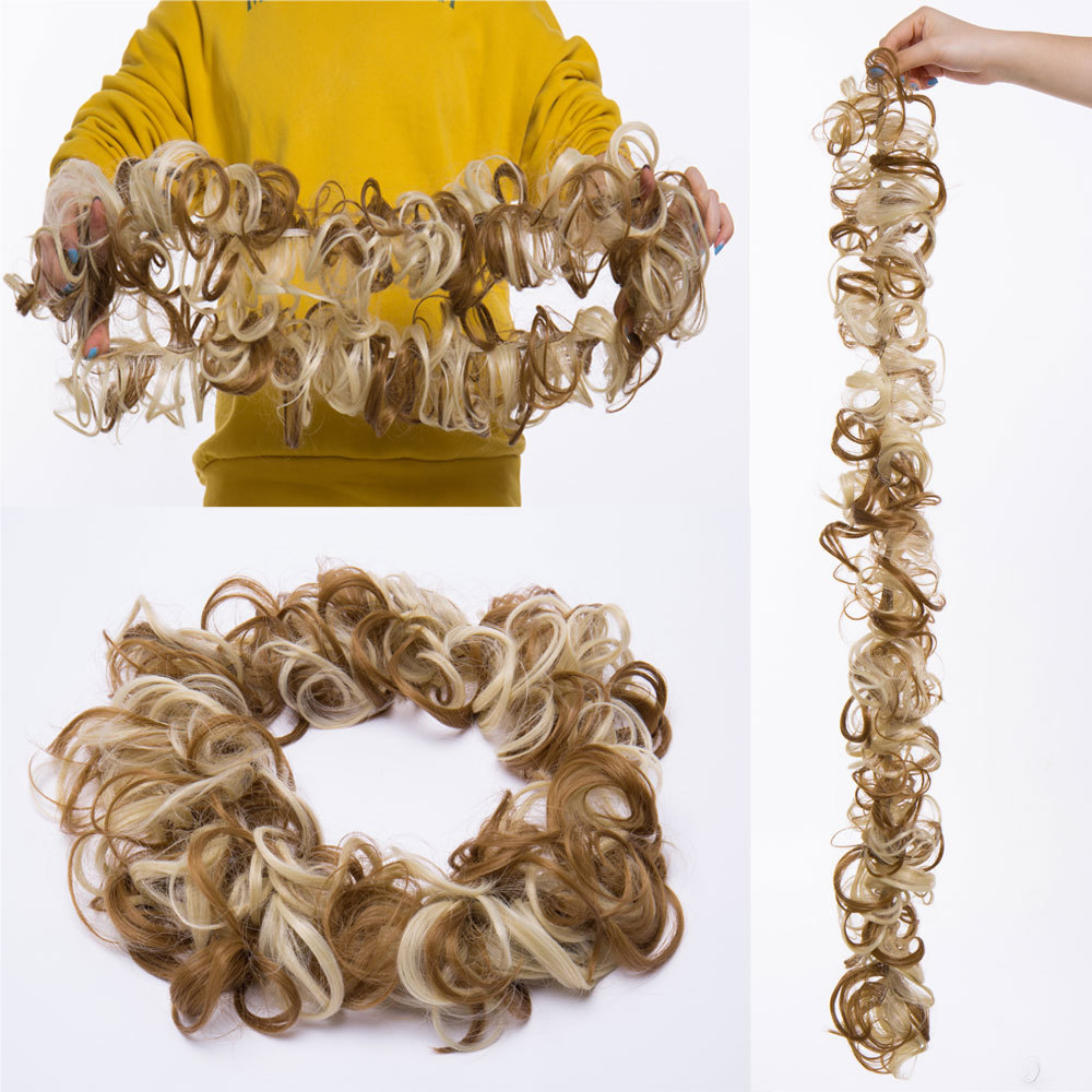 Messy Bun Hair Piece Wrap on Updo Scrunchie Hair Extension Long as Human hair US